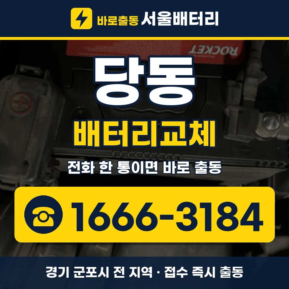 군포시 당동 배터리교체 출장 안내 배너, 전화 1666-3184