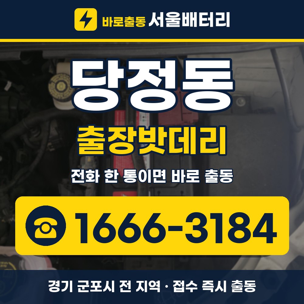 군포시 당정동 출장밧데리 출장 안내 배너, 전화 1666-3184